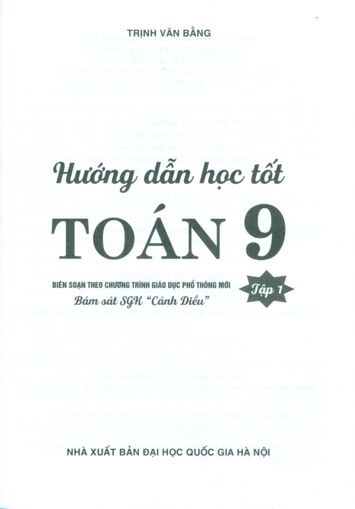 HƯỚNG DẪN HỌC TỐT TOÁN LỚP 9 - TẬP 1 (Bám sát SGK Cánh diều)